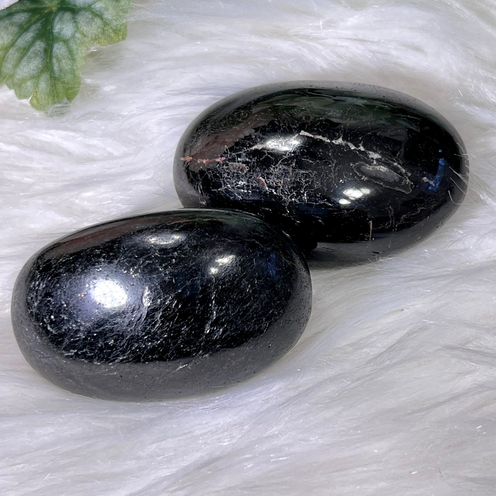 Black Tourmaline Palm Stone - Crystal Happenings