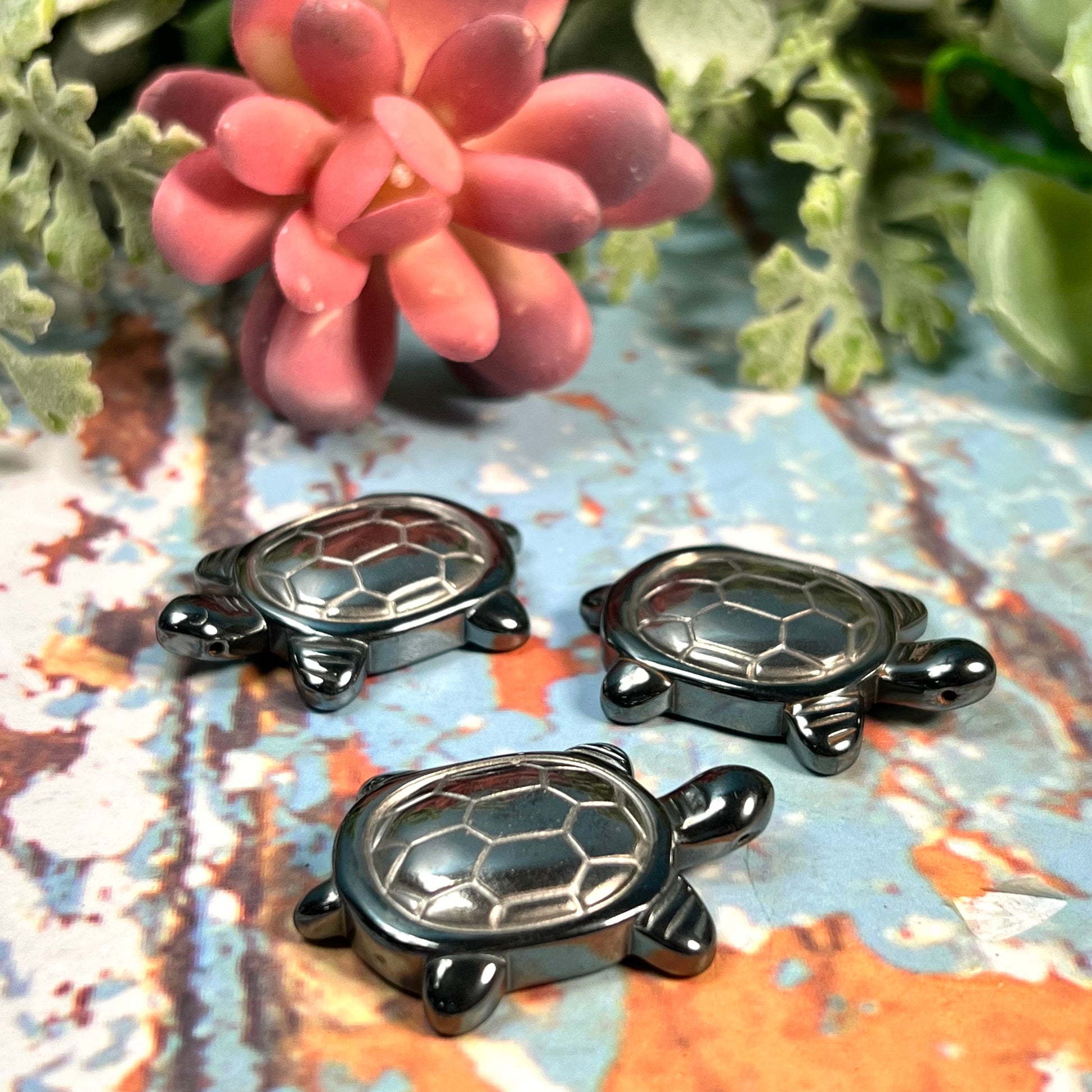 Hematite Mini Turtle - Crystal Happenings