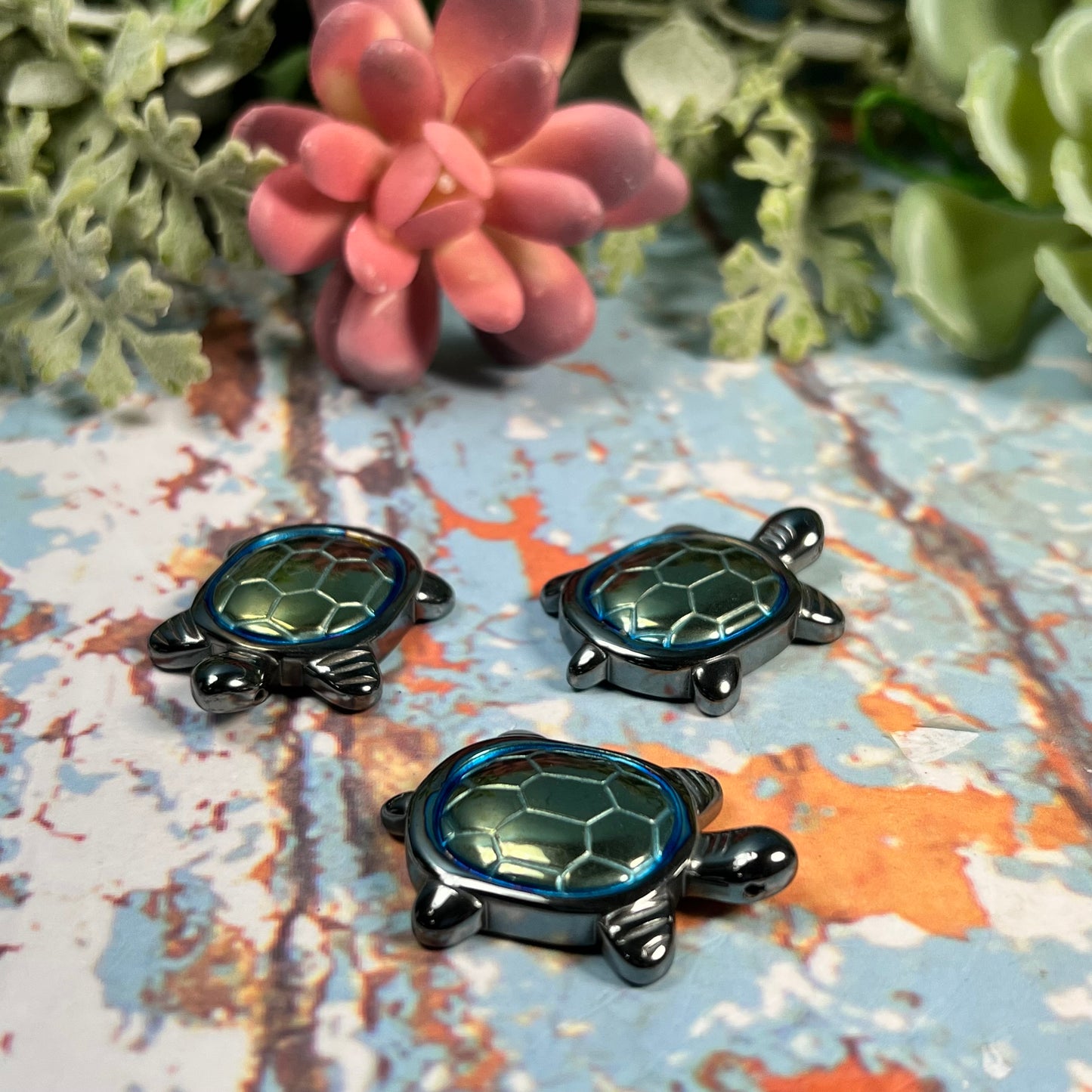 Hematite Mini Turtle - Crystal Happenings