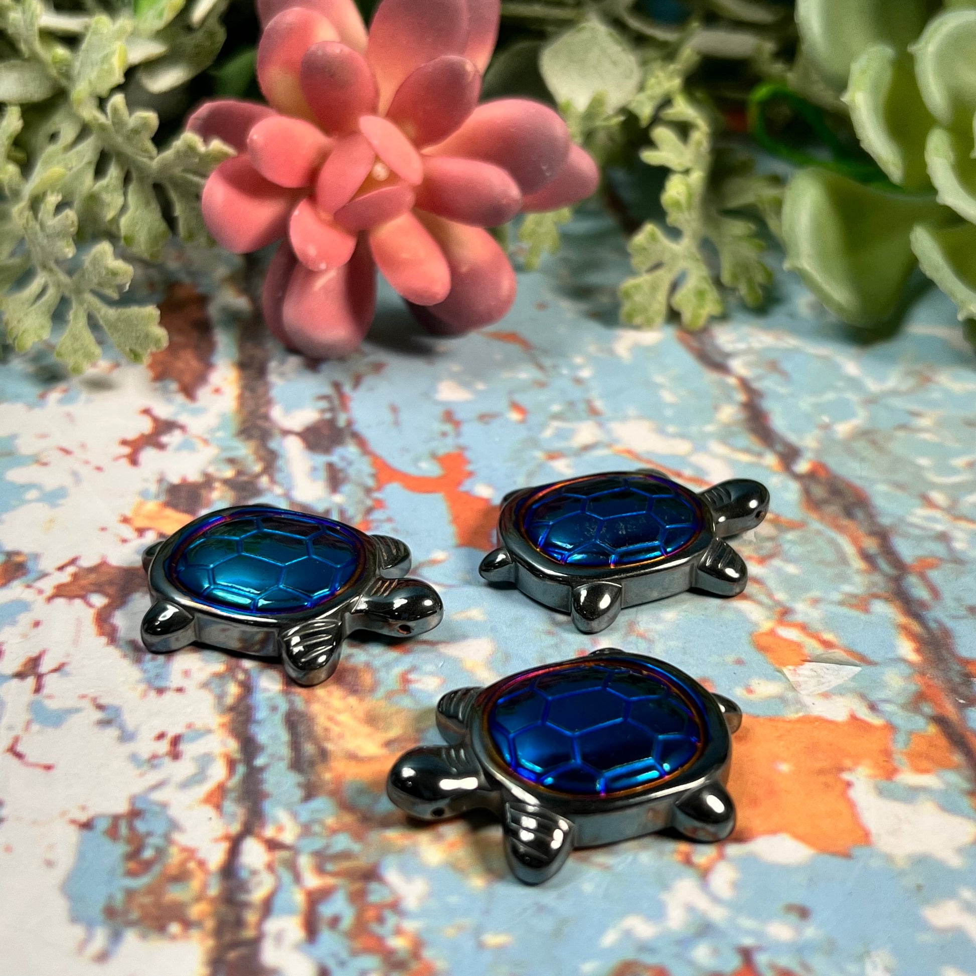 Hematite Mini Turtle - Crystal Happenings