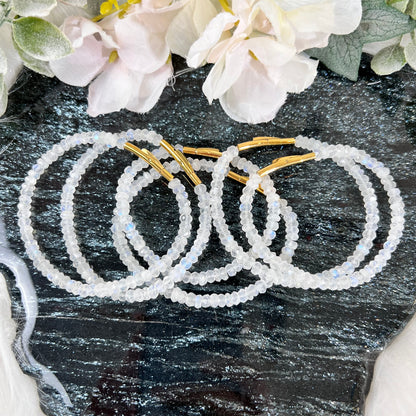 Moonstone Sparkly Bracelet with Clasp - Crystal Happenings